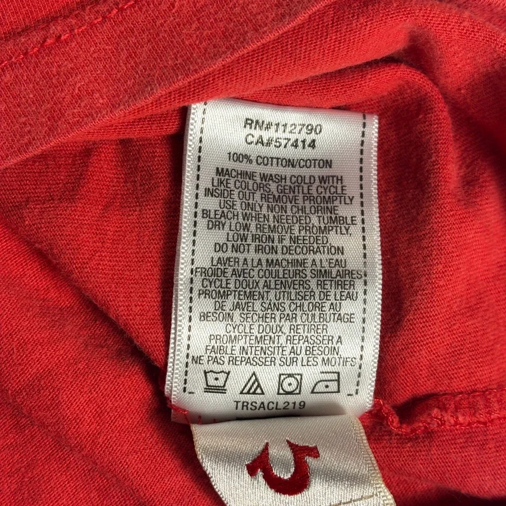 True Religion Patch Logo T-Shirt Red‎ Graphic World Tour Men's